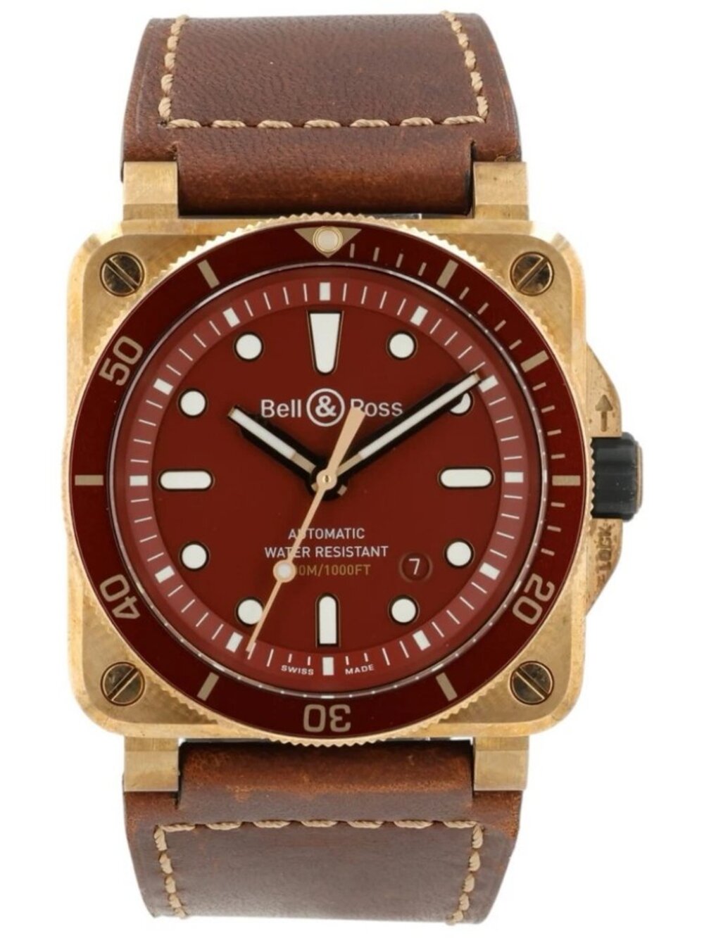 Bell & Ross BR03 Red Dial Bronze 42mm Automatic Movement Men’s Watch BR03-92